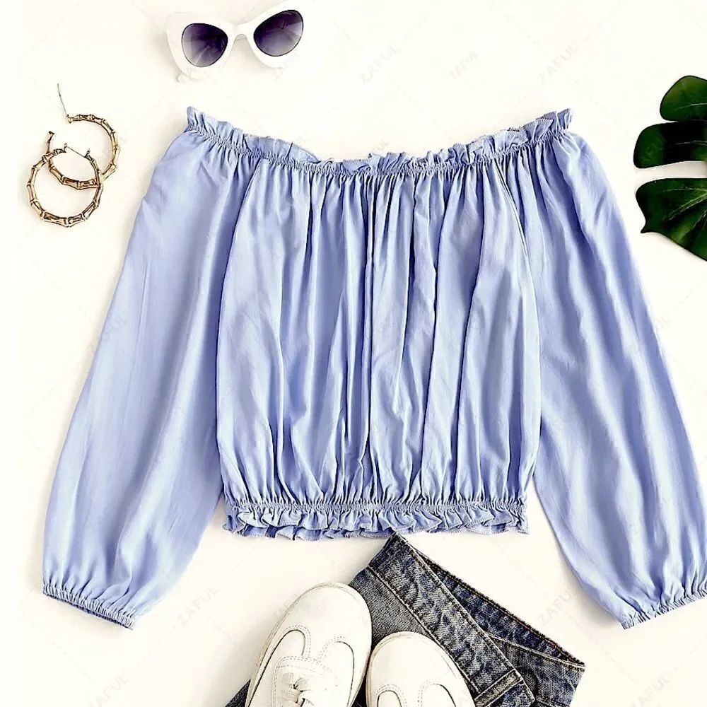 Zaful NWT poet/princess shirt, soft blue. One Size
